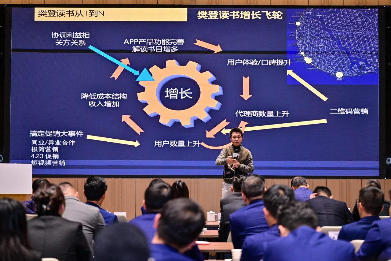 樊登讀書聯(lián)合創(chuàng)始人郭俊杰為君旺團隊做培訓